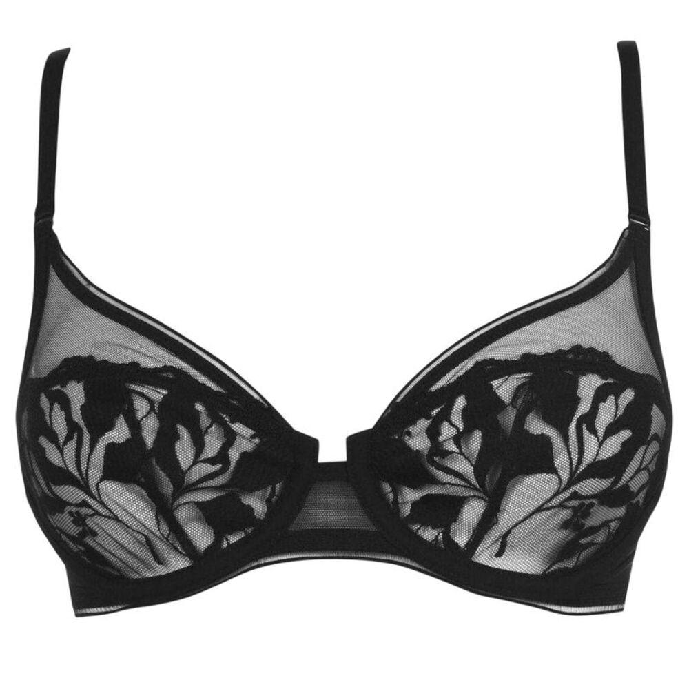 Maison Womens/Ladies Sin Underwired Bra / Black